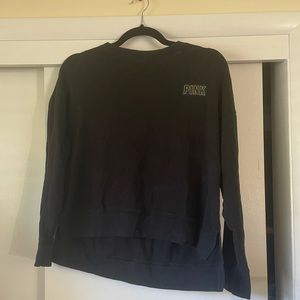 PINK black sweatshirt.